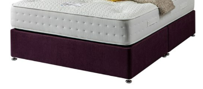 | 1X | SLEEPRIGHT LORENZA DIVAN BED BASE 4FT 6 DOUBLE IN AUBERGINE | ITEM HAS SCUFF & DIRTY MARKS