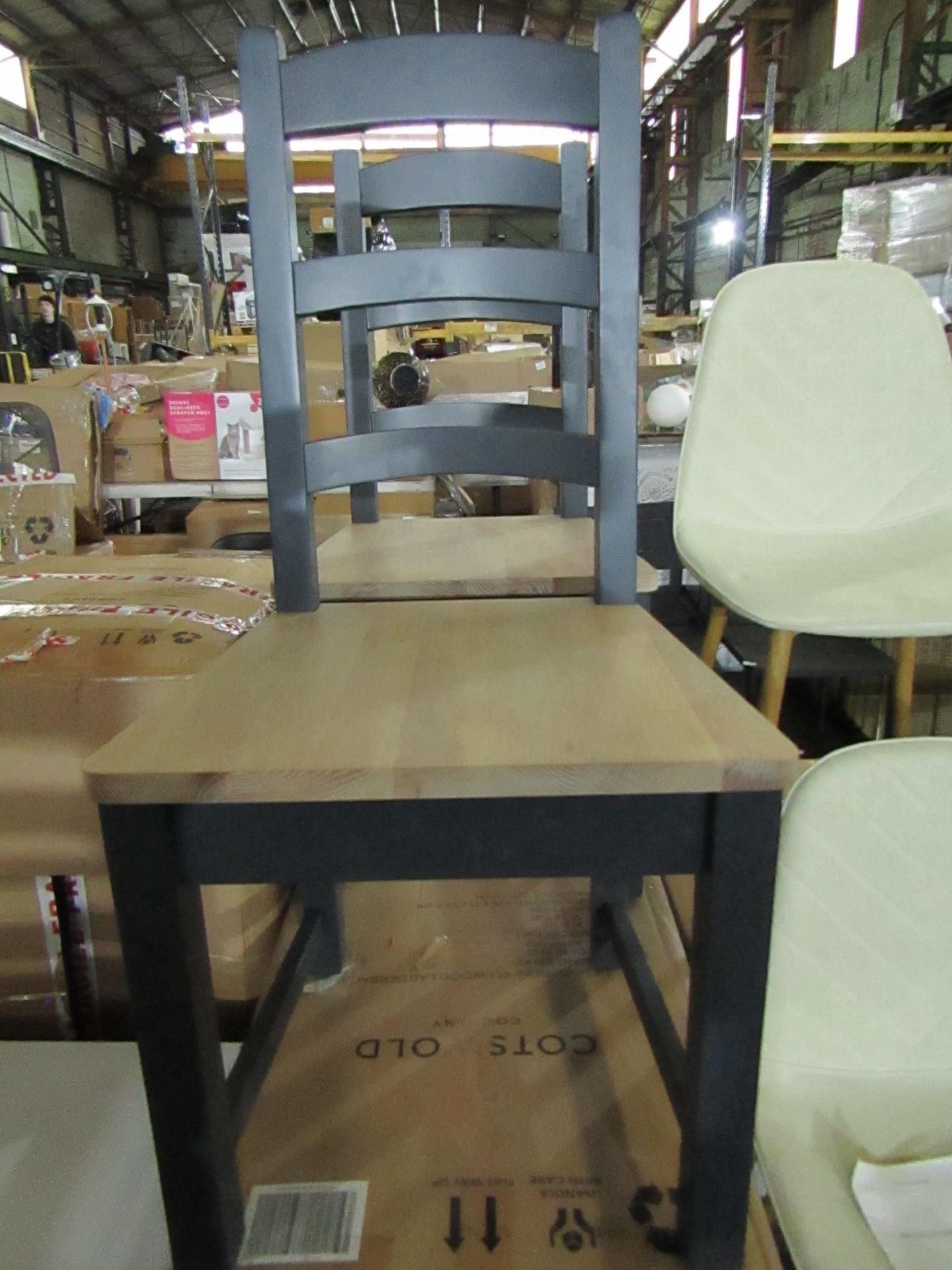 Cotswold Company Ellwood Charcoal Ladderback Dining Chair RRP ¬£145.00 - This item looks to be in