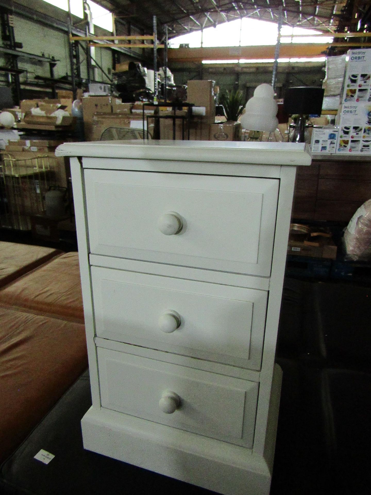 Cotswold Company Burford Ivory 3 Drawer Bedside RRP ¬£125.00 (PLT COT-APM-A-2944) - This item