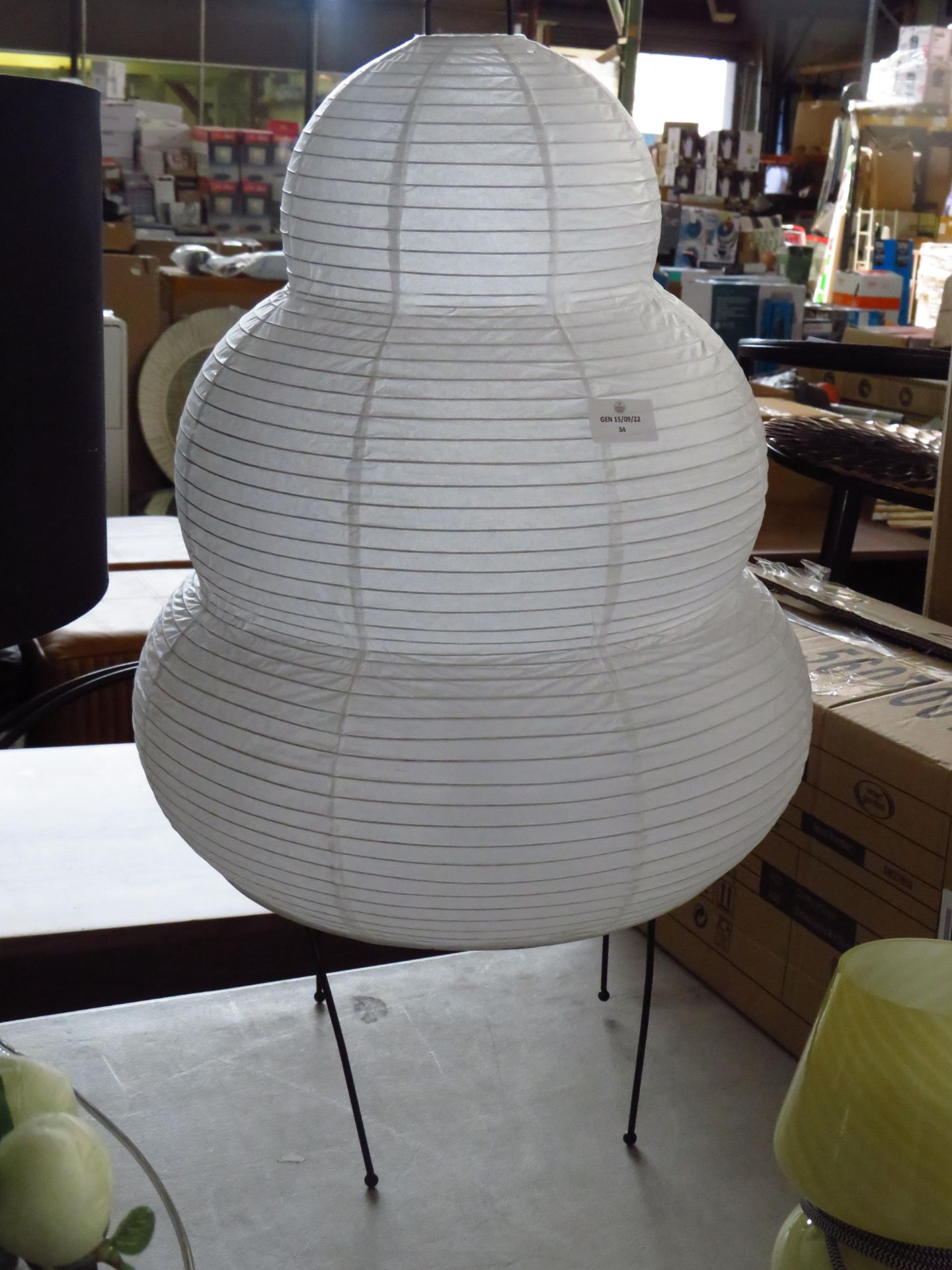 Table lamp with shade, see picture for design.