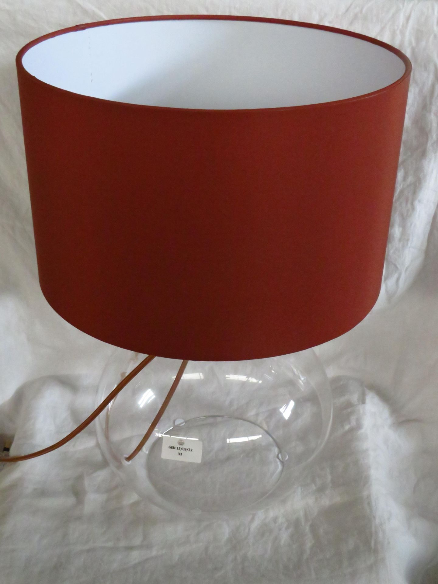 Table lamp with shade, see picture for design.