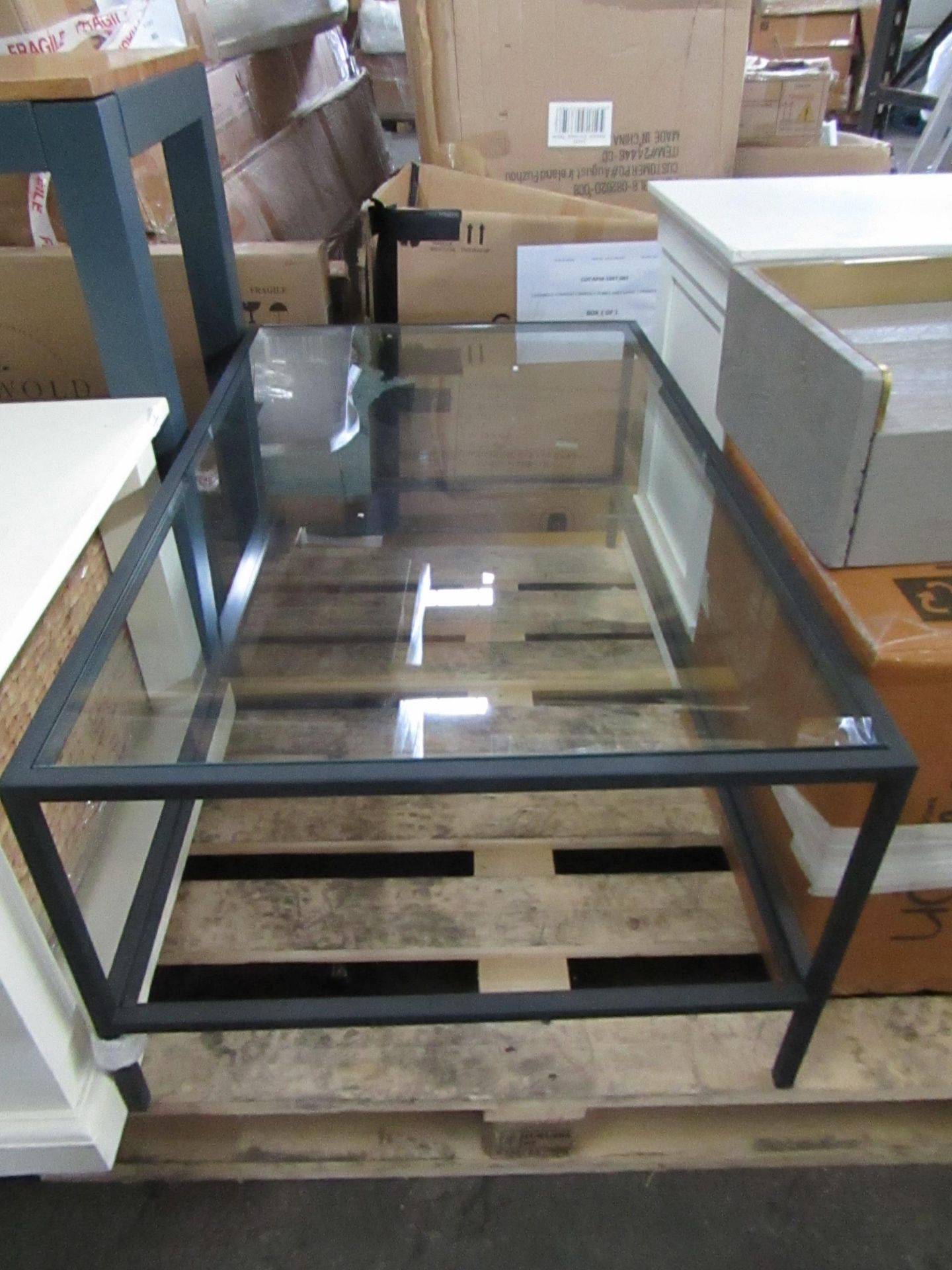 Cotswold Company Foxcote Metal and Glass Coffee Table RRP Â£325.00 - The items in this lot are