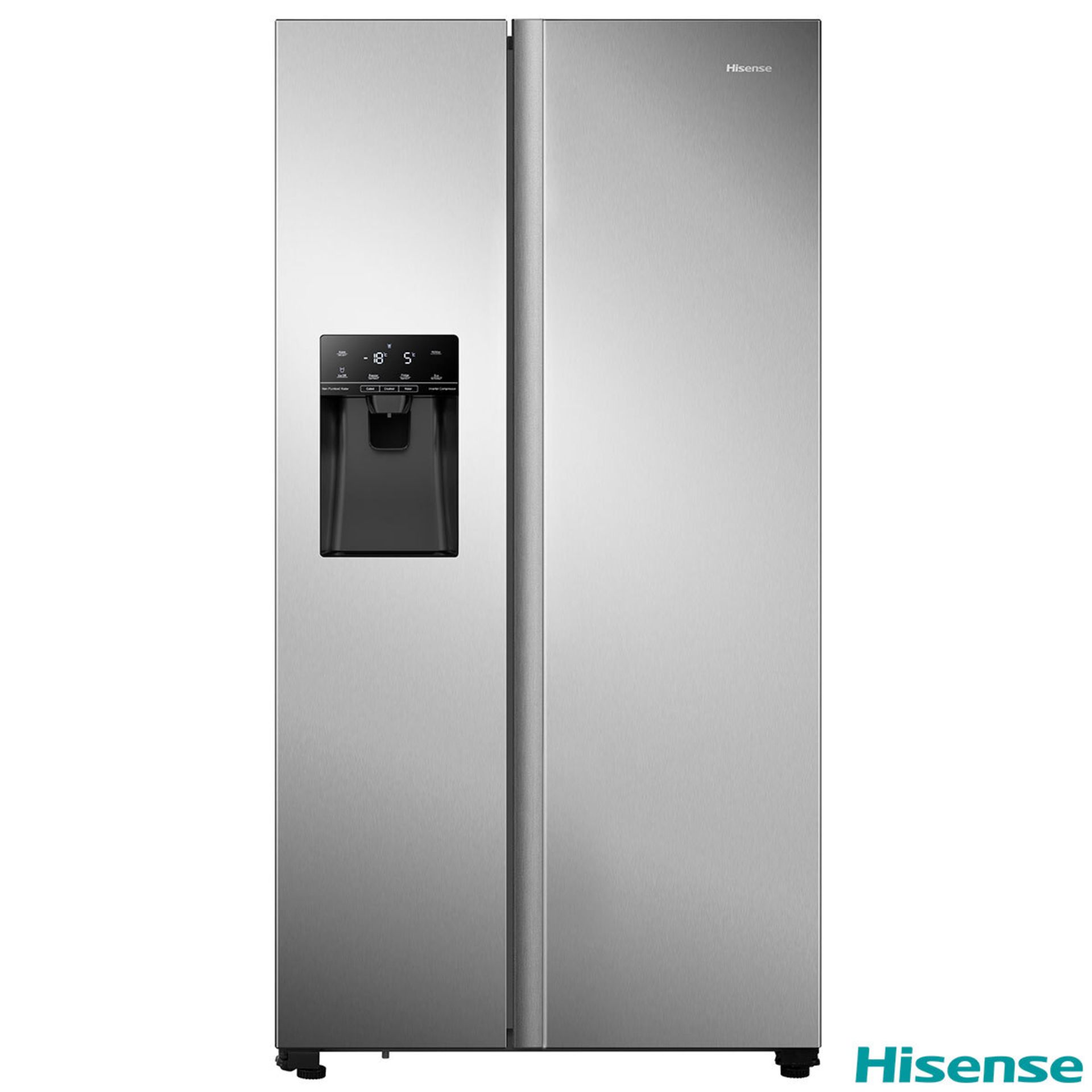 Hisense American style fridge freezer with water dispenser, tested working for cold ness, water