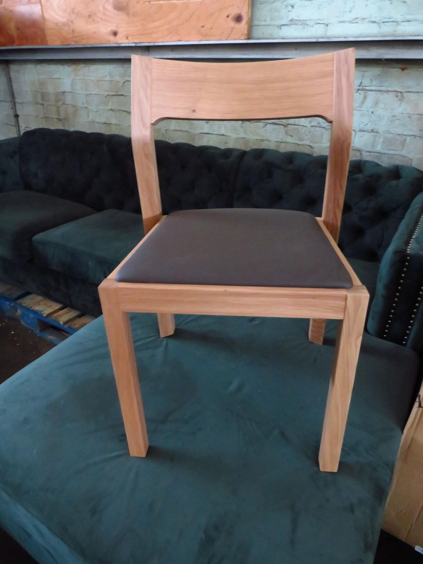 Heals Profile Chair in Oak with Brown Leather RRP Â£330.00 - This item looks to be in good condition