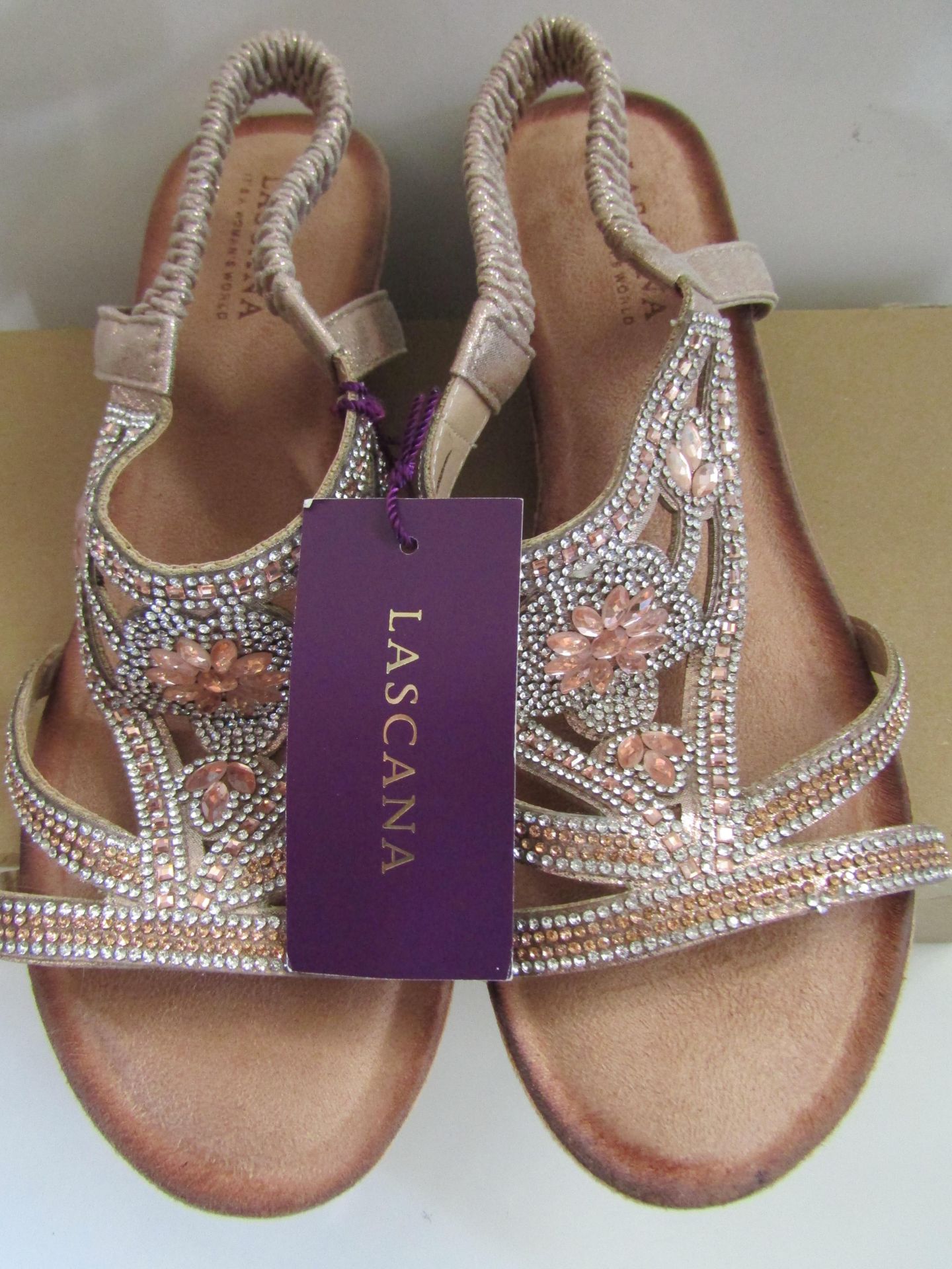 Lascana Wedge Sandal Rose Gold Coloured Sandal Size 39 New & Boxed - Image 3 of 3