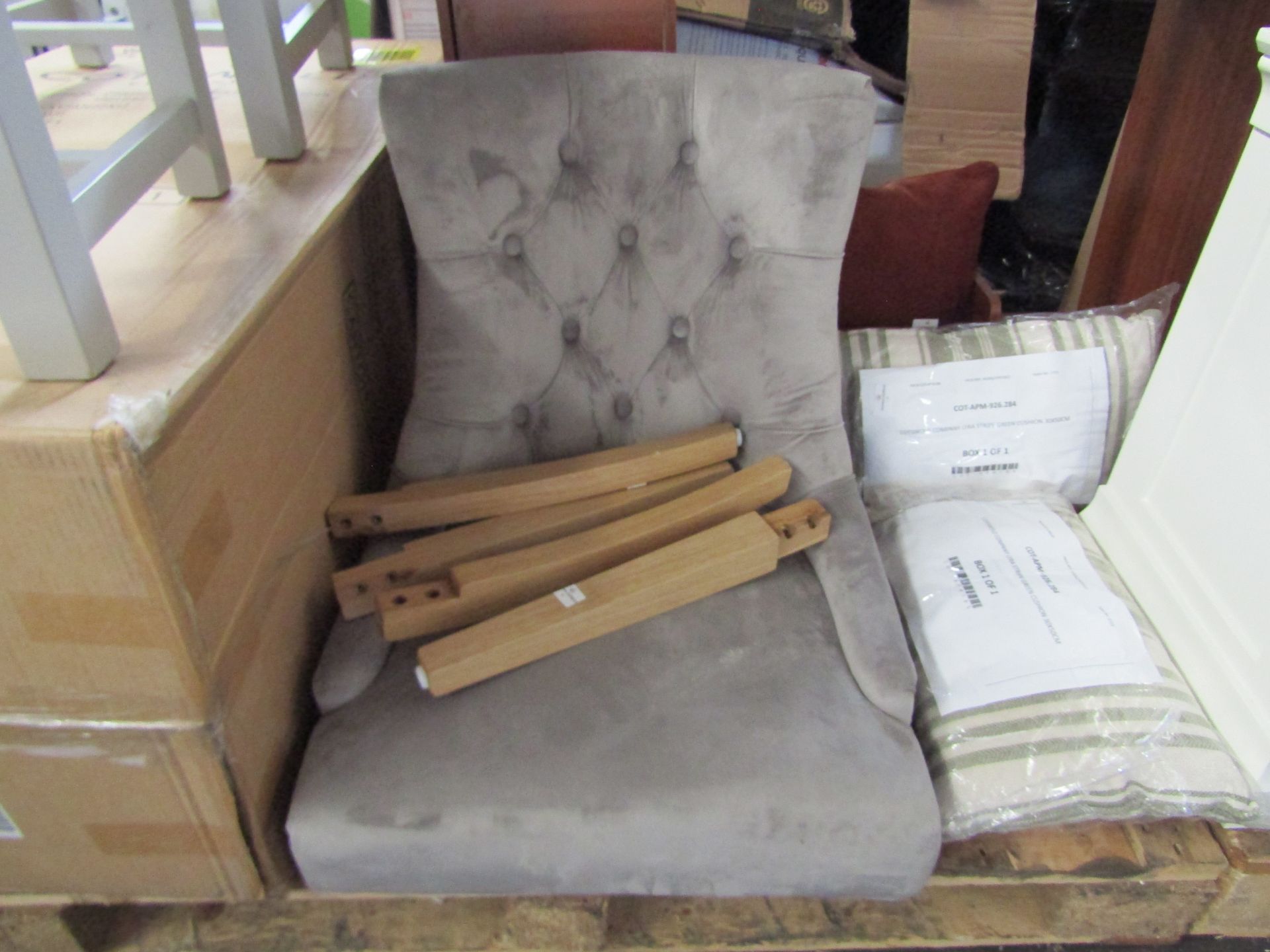 Cotswold Company Primrose Chair - Pewter Velvet 2 RRP Â£185.00 - The items in this lot are thought