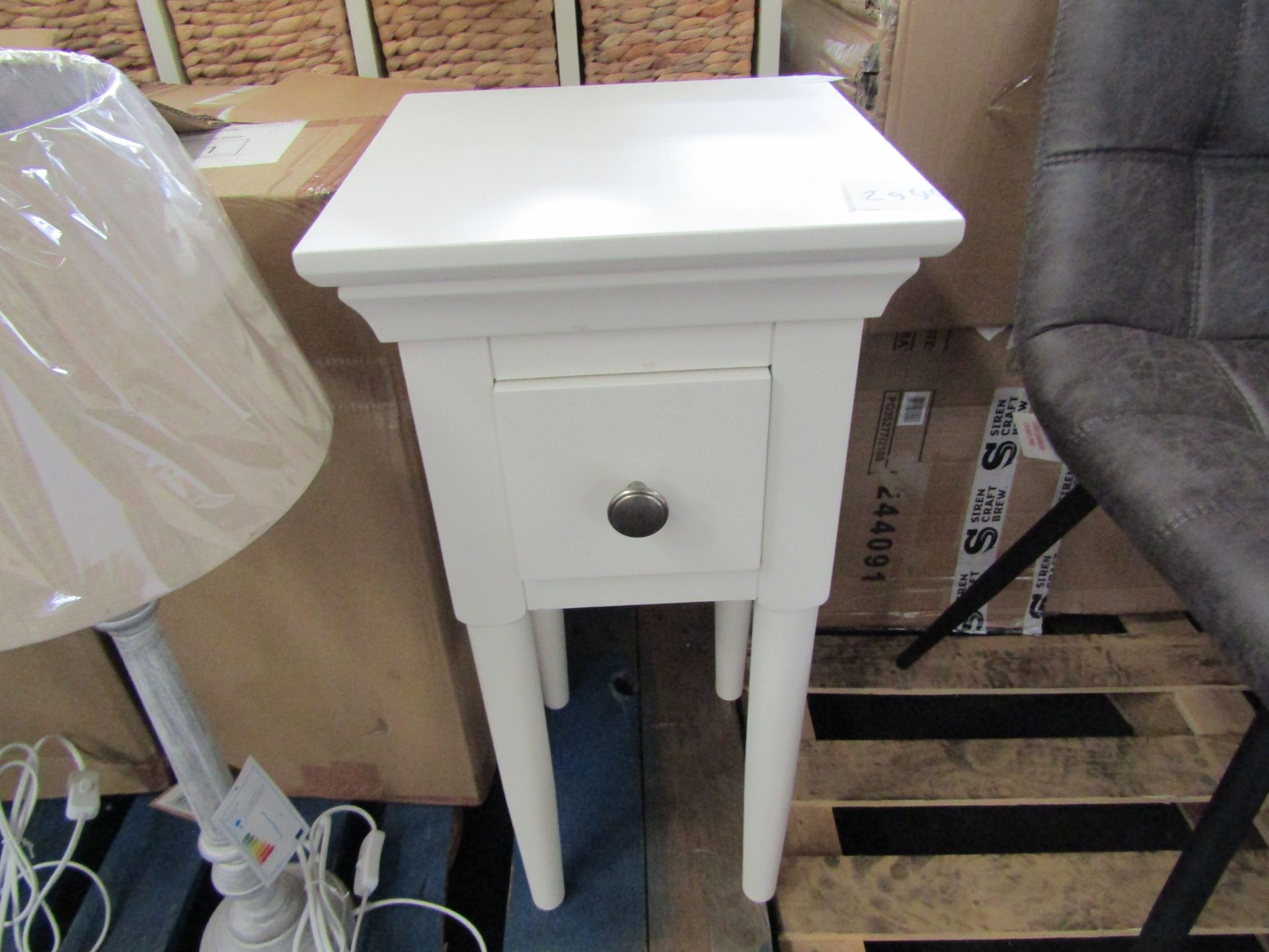 Cotswold Company Chantilly Warm White 1 Drawer Bedside Table RRP Â£95.00 (PLT COT-APM-A-2944) - This