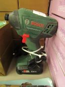 Bosch - Advanced Impact Drive 18 Drill ( 18vv 1.5Ah Battery ) - Tested Working With Charger, Used