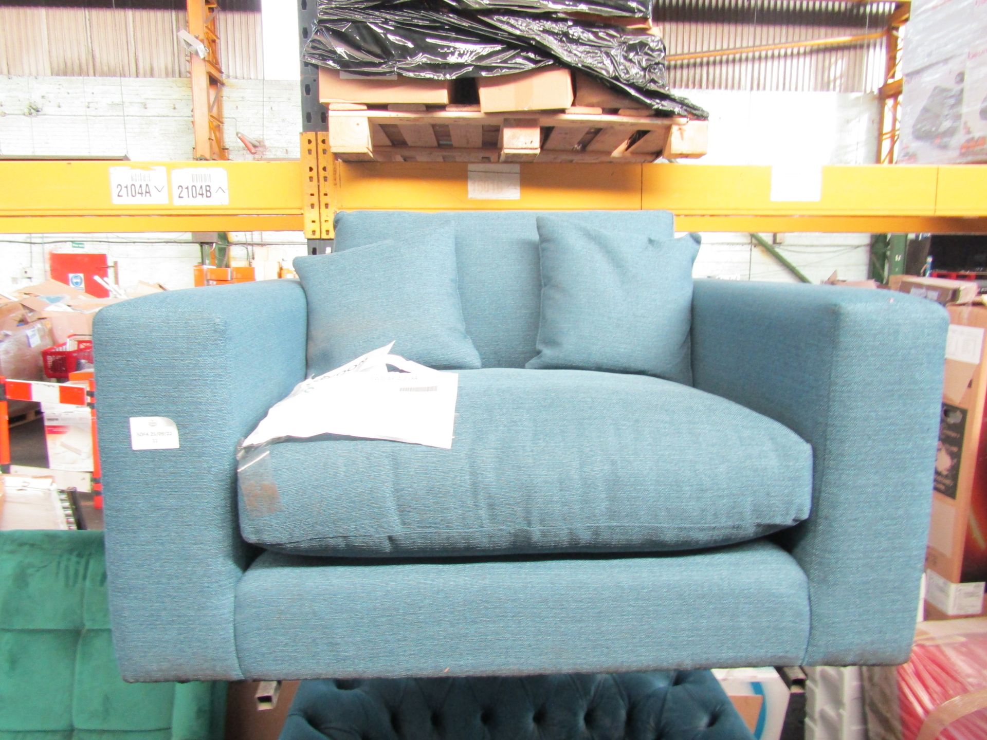 Swoon Althaea Love Seat In Agate Blue Weave RRP £949.00 (PLT SWO-AP-A-2984) - The items in this