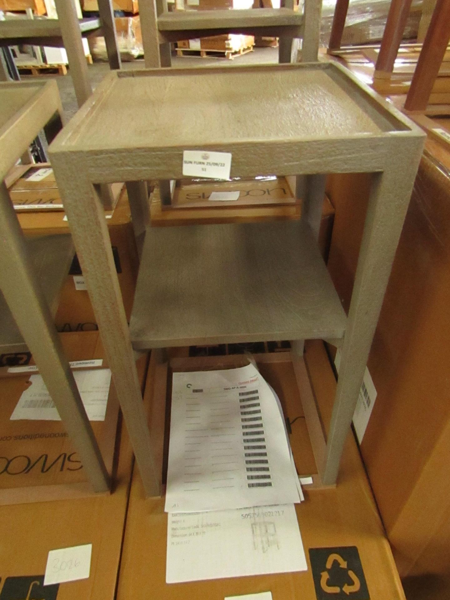 Swoon Eide Side Table in SandBlasted Mango Wood - Good Condition & Boxed - RRP £129