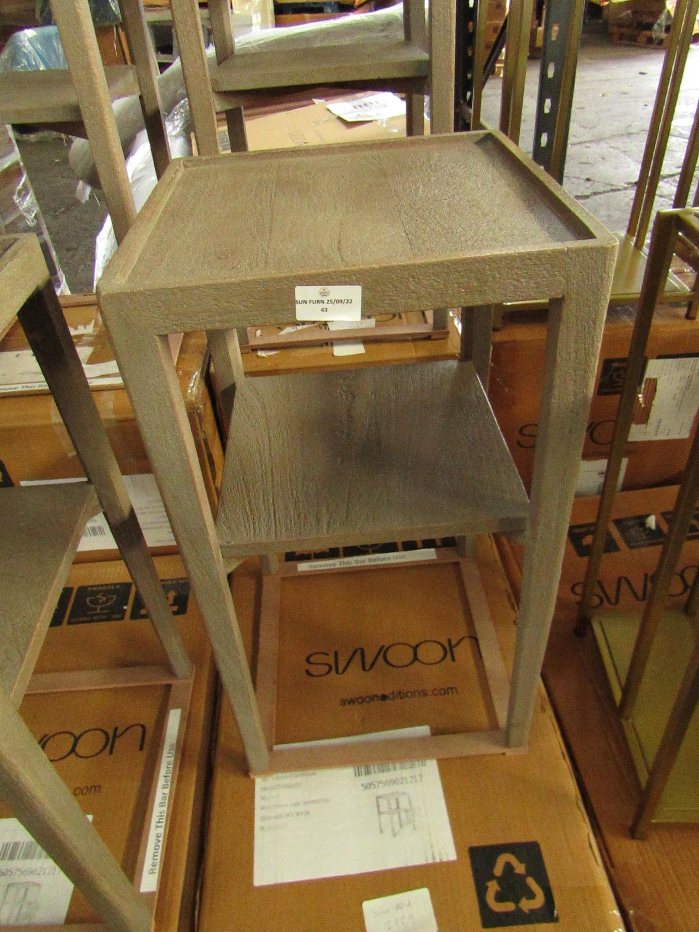 Swoon Eide Side Table in SandBlasted Mango Wood - Good Condition & Boxed - RRP £129