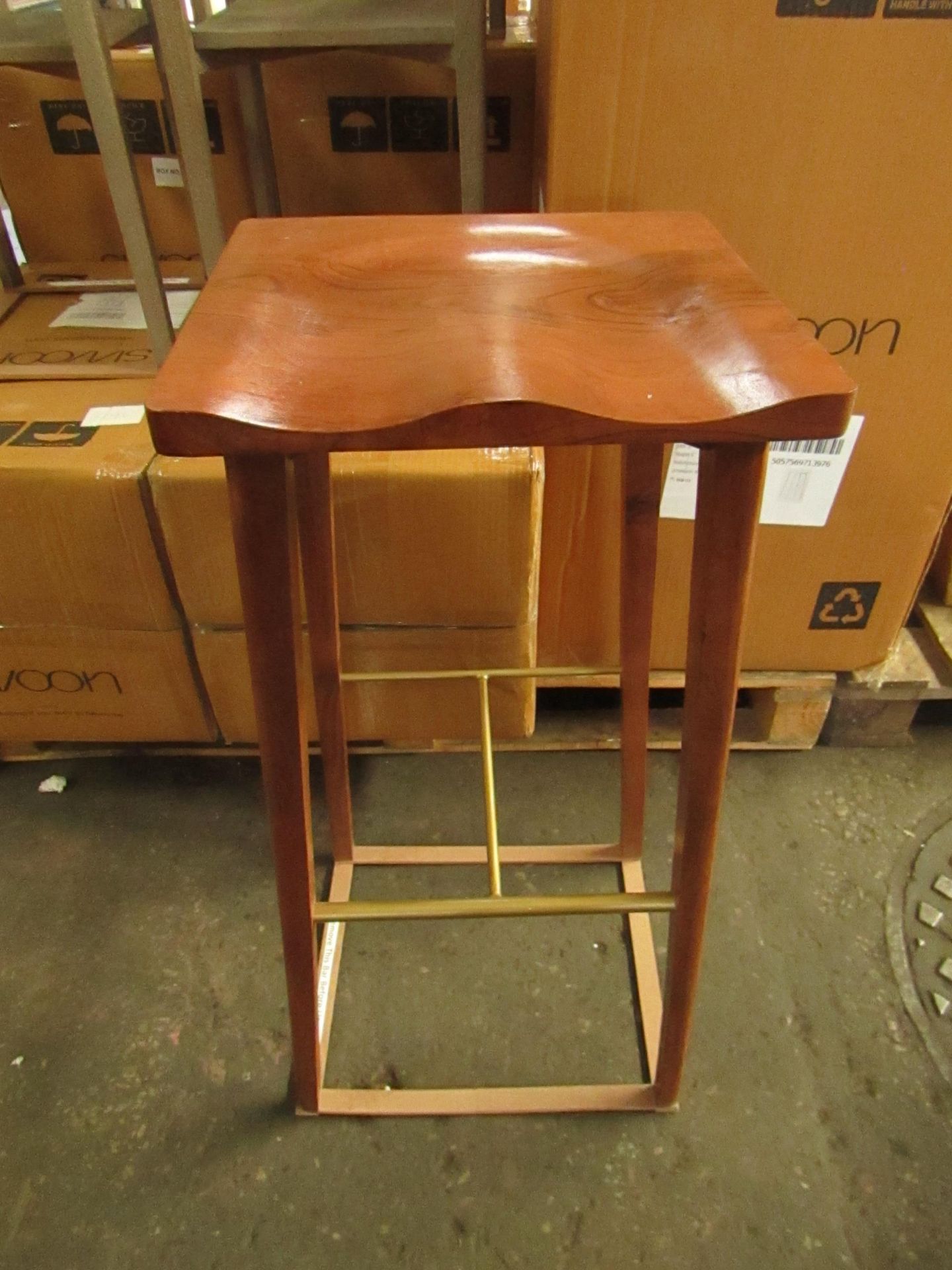 Swoon Hewinson Bar Stool in Acacia & Brass RRP Â£149.00 (PLT SWO-AP-A-3026) - This item looks to