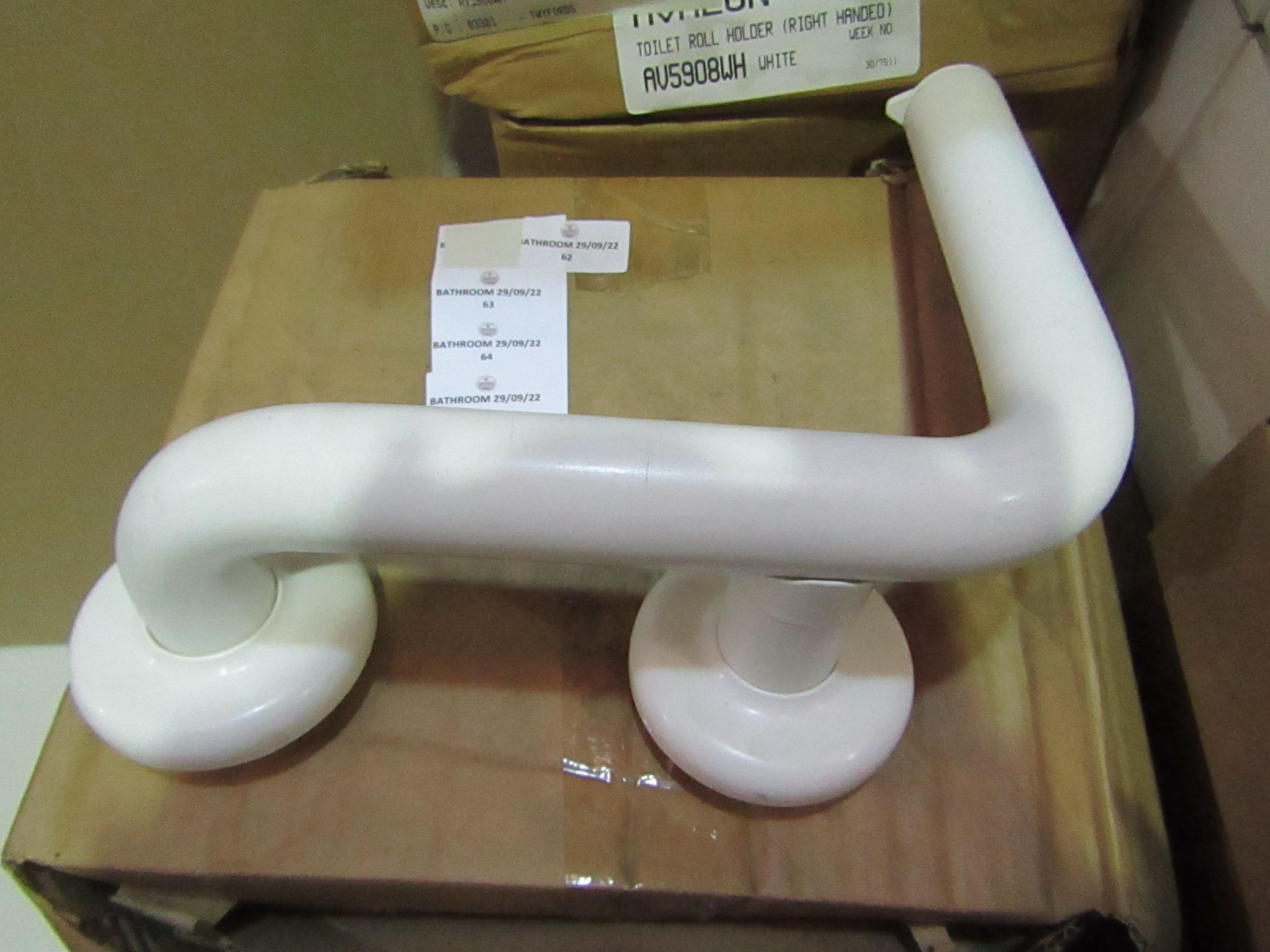 Twyfords - Right-Handed Toilet Roll Holder - White - Good Condition & Boxed.