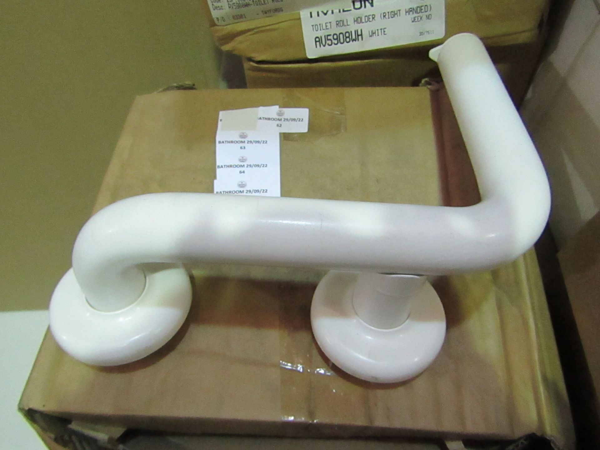 Twyfords - Right-Handed Toilet Roll Holder - White - Good Condition & Boxed.