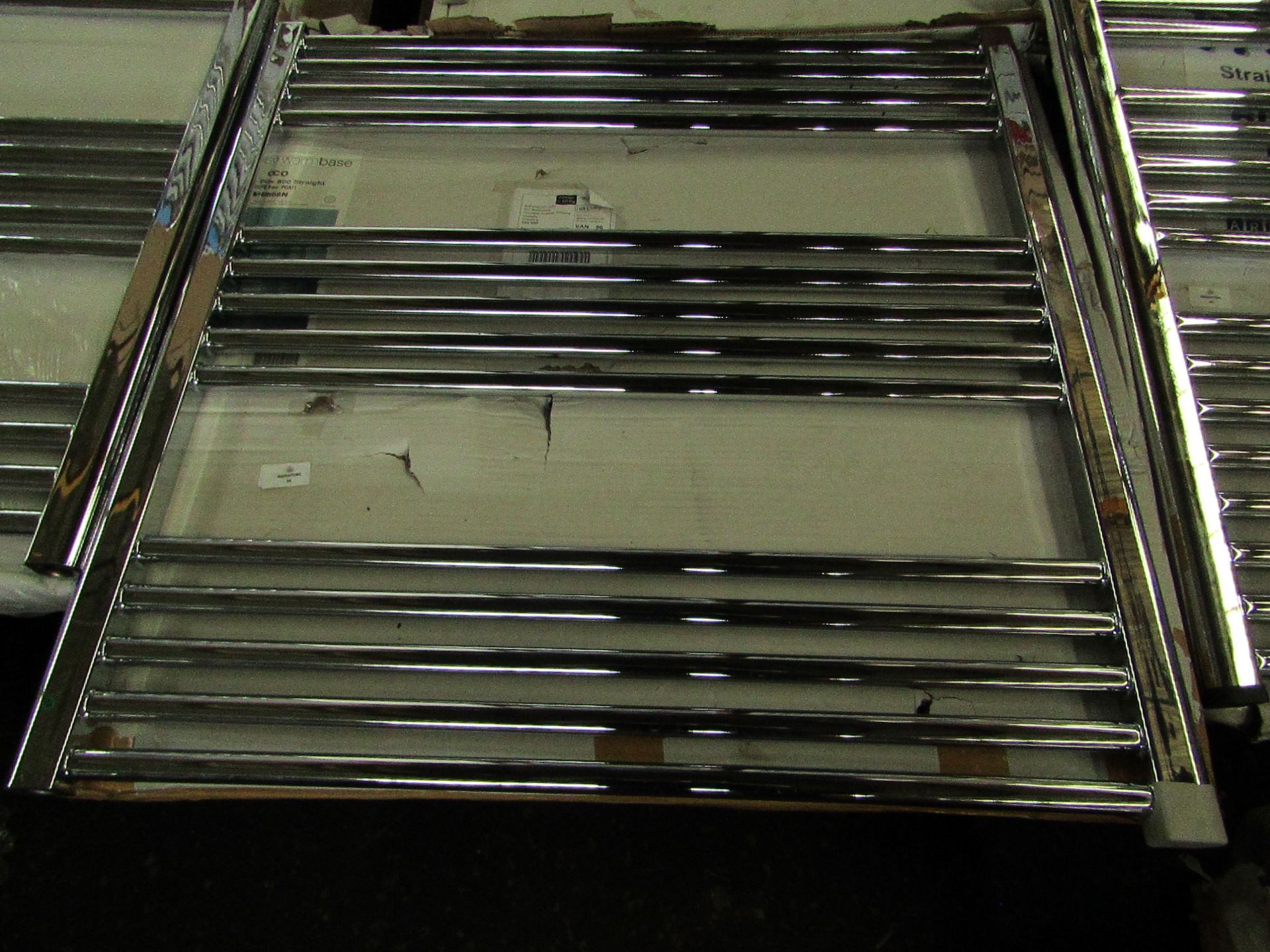Warm Base - Loco Straight Ladder Towel Rail Chrome - 800x800mm - Looks To Be In Good Condition,
