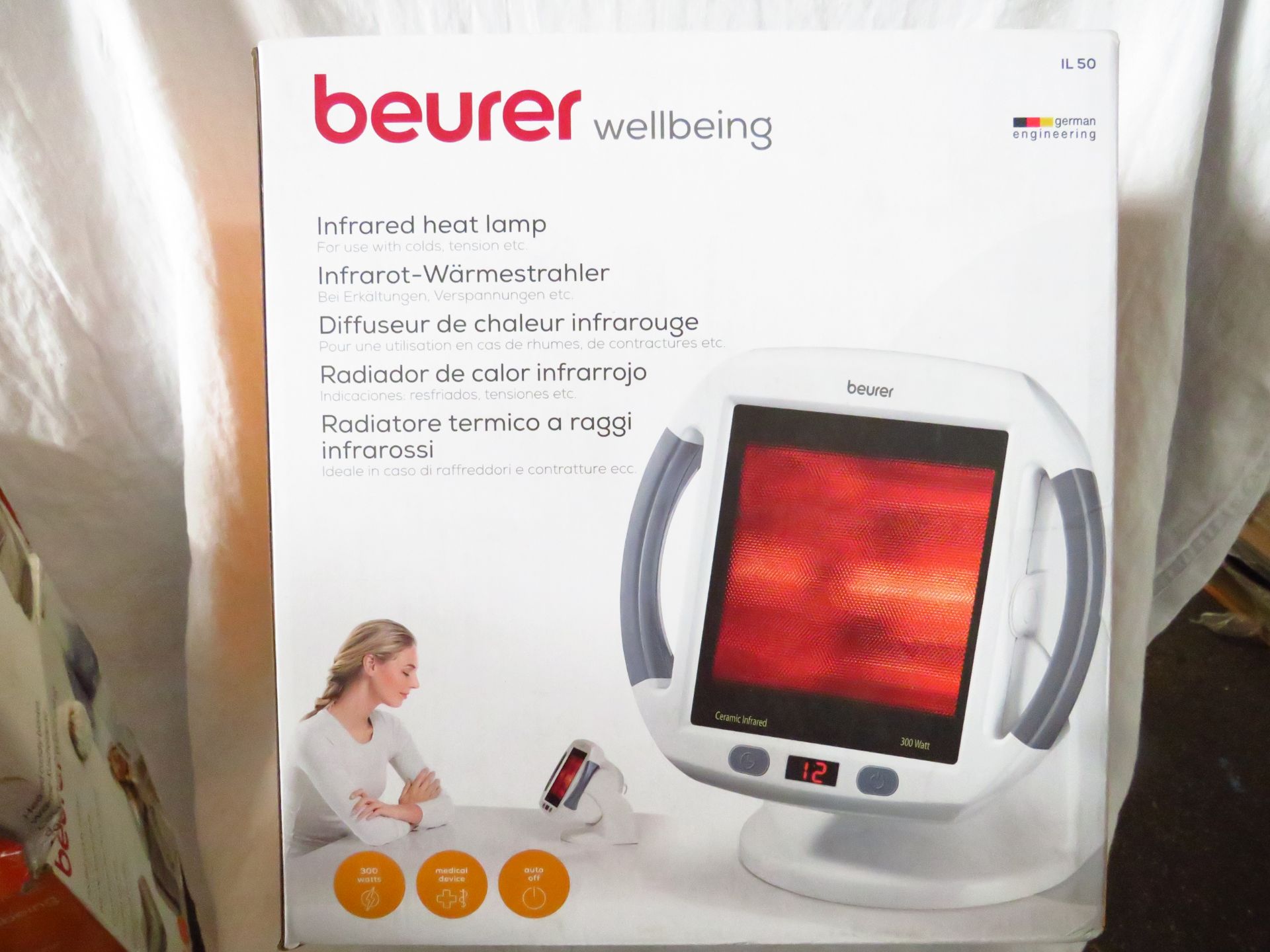 Beurer IL50 infrared lamp grade B but unchecked by us, boxed