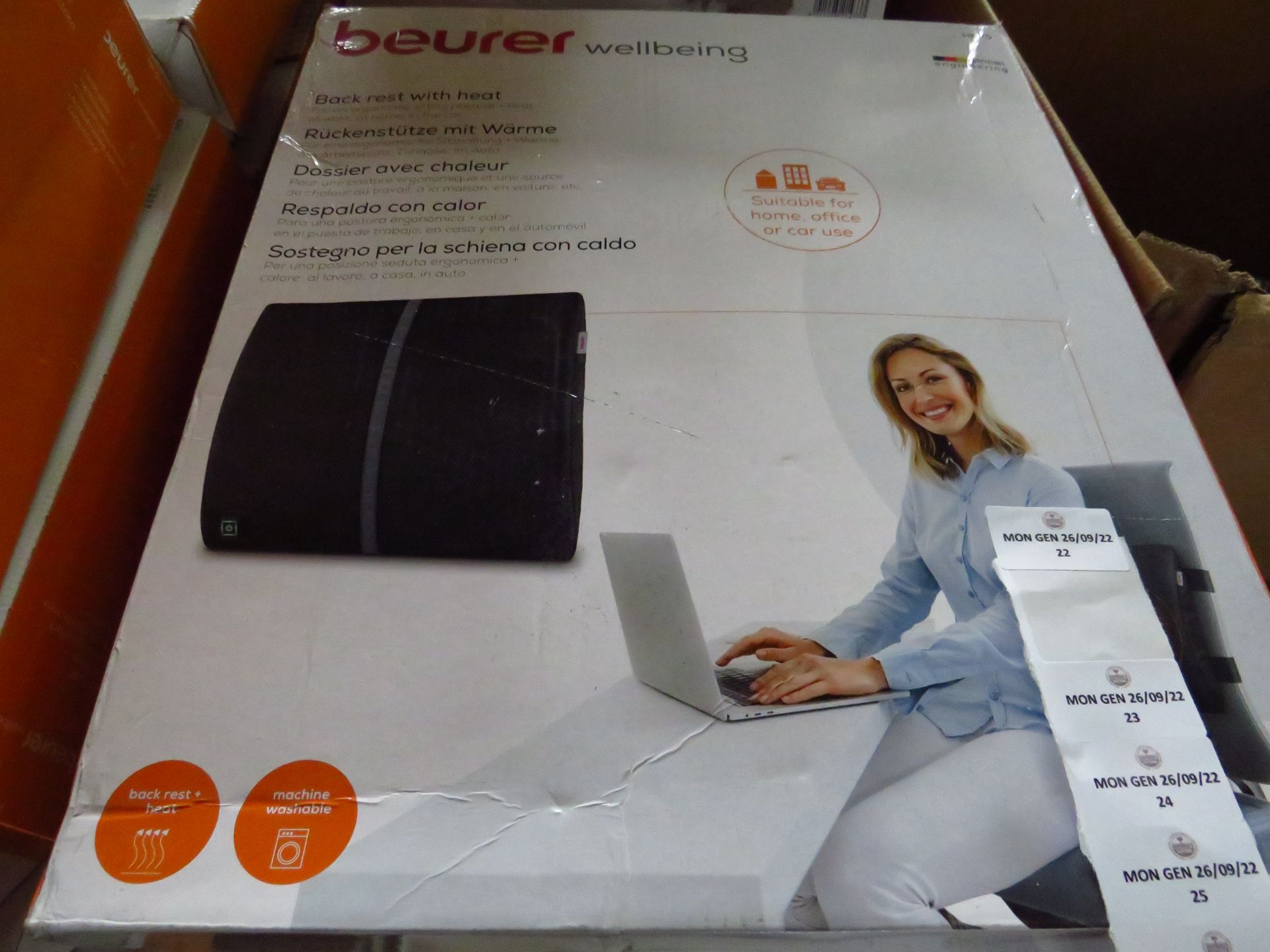 Beurer HK70 Heated back rest, grade B but unchecked by us, boxed