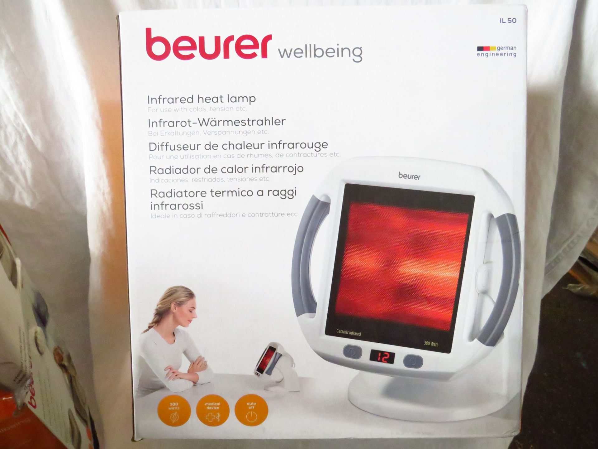 Beurer IL50 infrared lamp grade B but unchecked by us, boxed