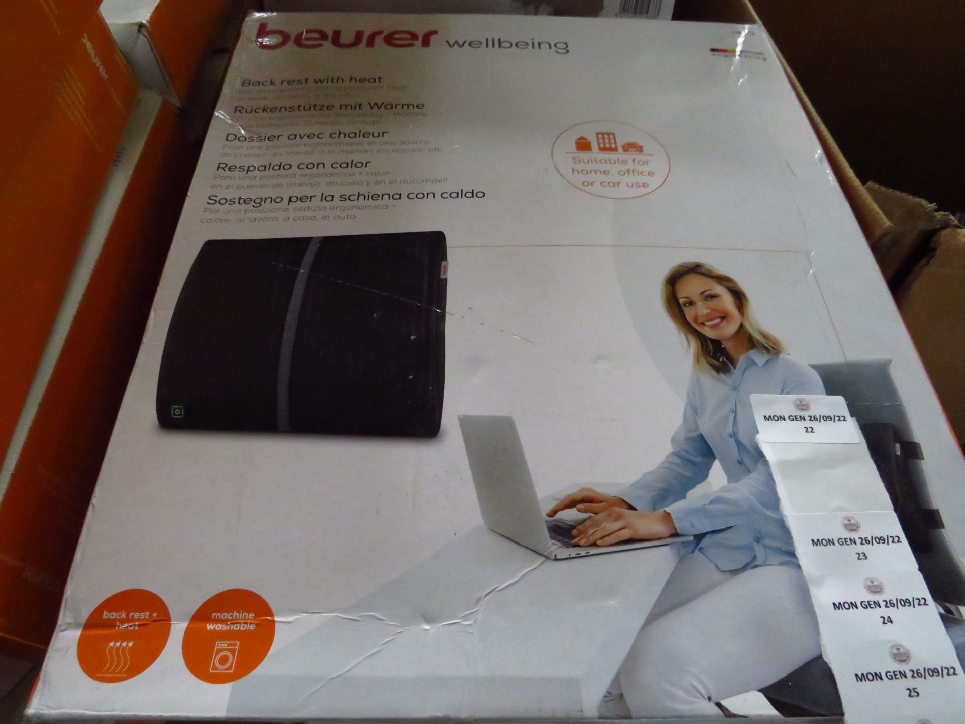 Beurer HK70 Heated back rest, grade B but unchecked by us, boxed