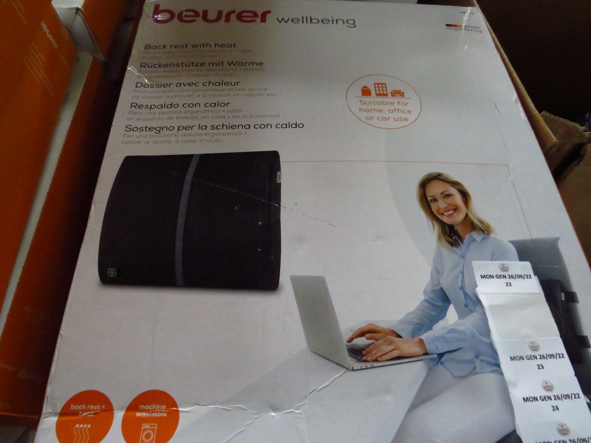 Beurer HK70 Heated back rest, grade B but unchecked by us, boxed