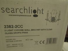 Searchlight Tiara 2 Light Wall Bracket In Chrome RRP ¶œ68.00