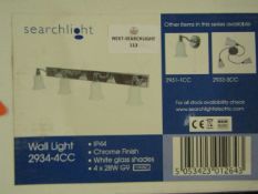 Searchlight EQUADOR 4LT LED BATHROOM LIGHT - CHROME & OPAL GLASS, IP44 RRP ¶œ132.00