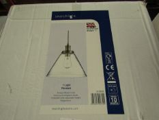 Searchlight Pyramid 1lt Pendant Antique Brass Clear Pyramid Glass Shade RRP ¶œ82.00 (PLT 5plt)
