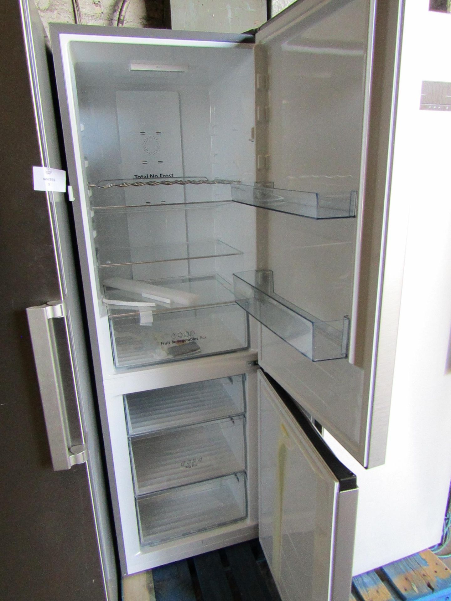 Hisense - Tall Free-Standing Fridge/Freezer - Small Dints On Front, Items Powers On and Gets Colds. - Image 2 of 2