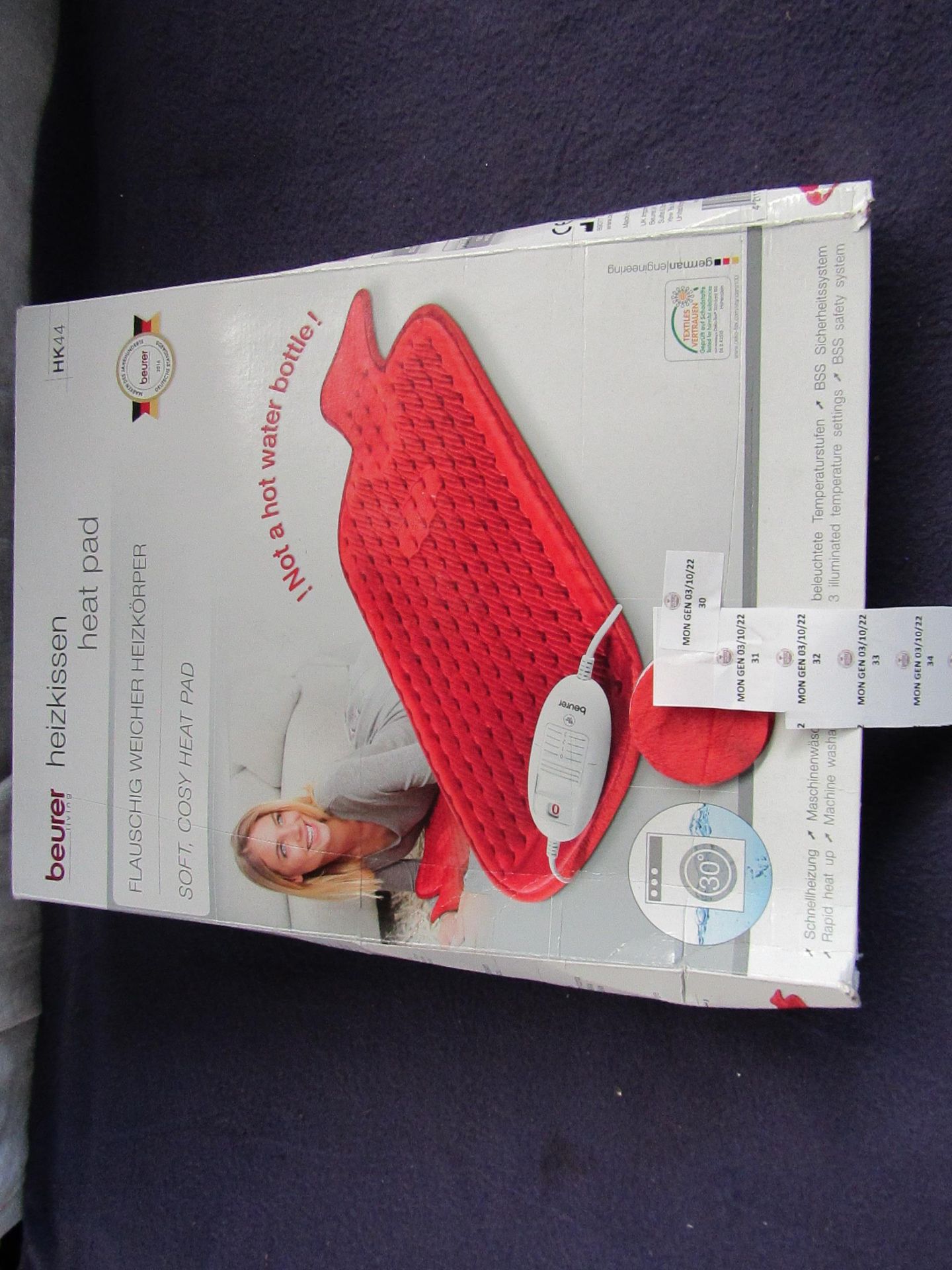 2x Beurer - HK44 Cosy Heated Pad ( Looks Like Hot Water Bottle ) - Item Is Grade B, But Unchecked By