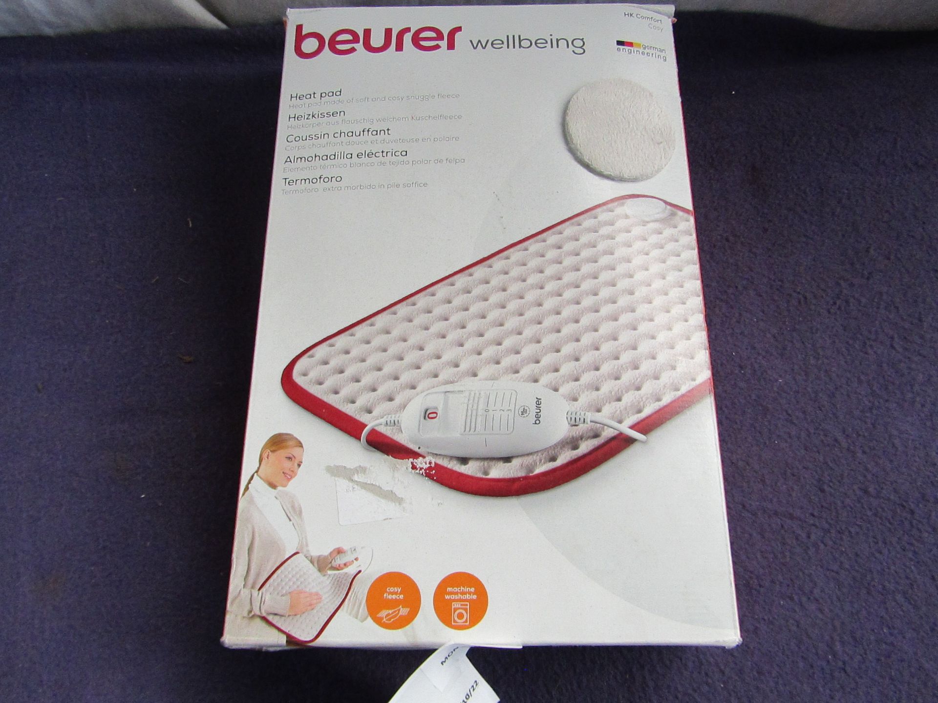 Beurer - HK Comfort Cosy Heated Pad - Item Is Grade B - But Unchecked By Us & Boxed.