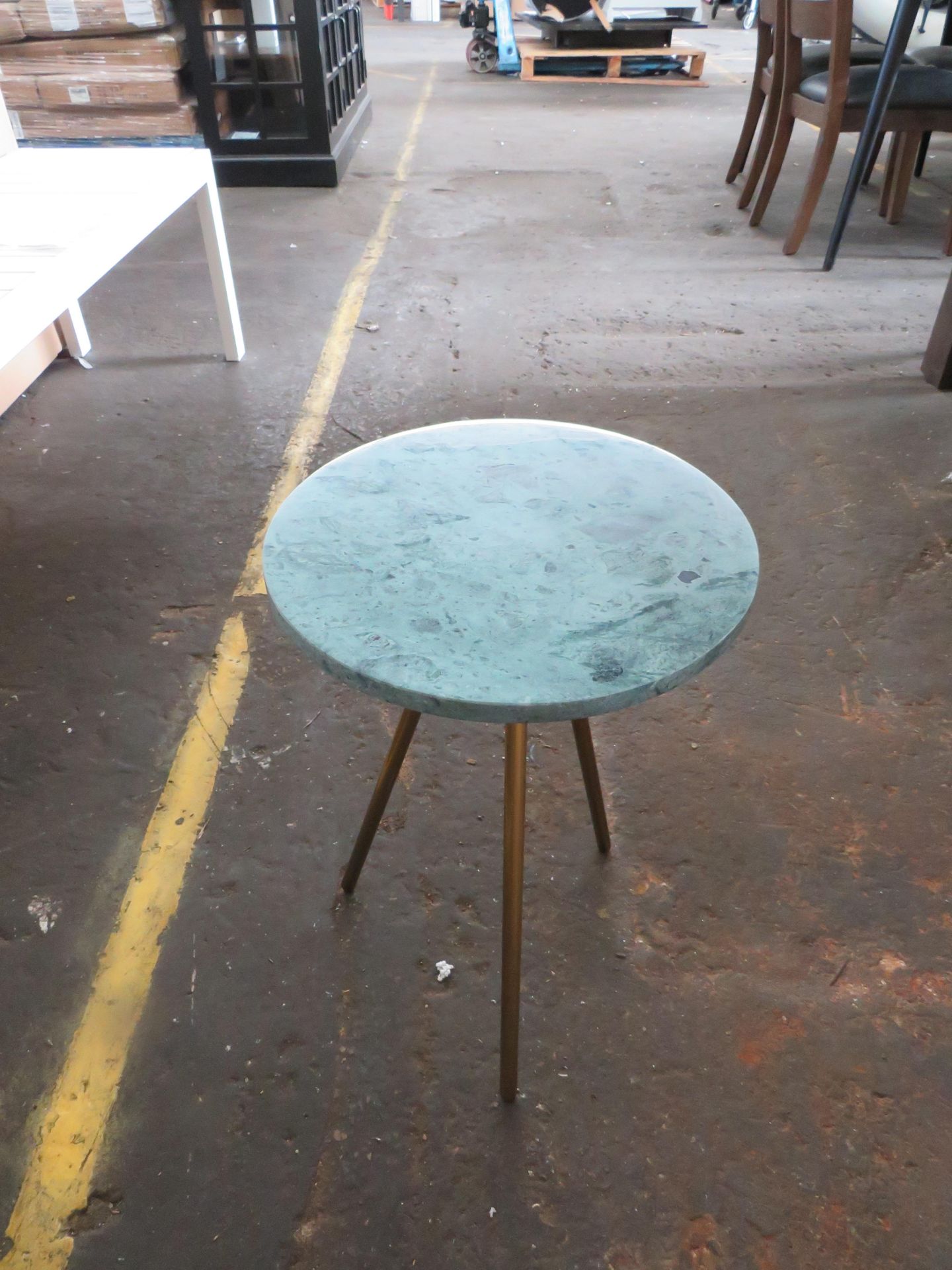 Swoon Pearl Side Table in Green Marble & Brass RRP Â£149.00 (PLT SWO-AP-A-2982) - This item looks to