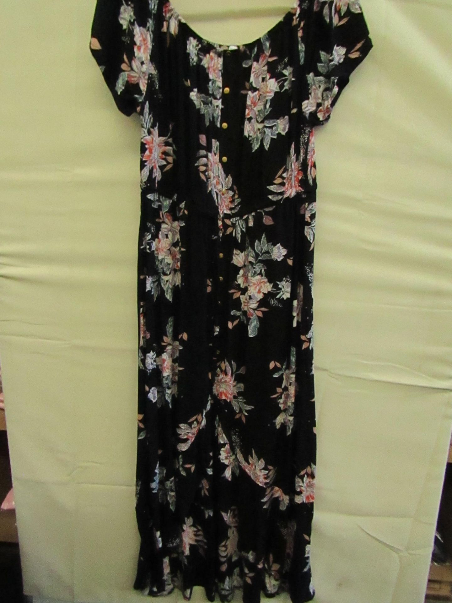 Lascana Dress Black Floral Size 18 ( Has Been Worn ) Good Condition