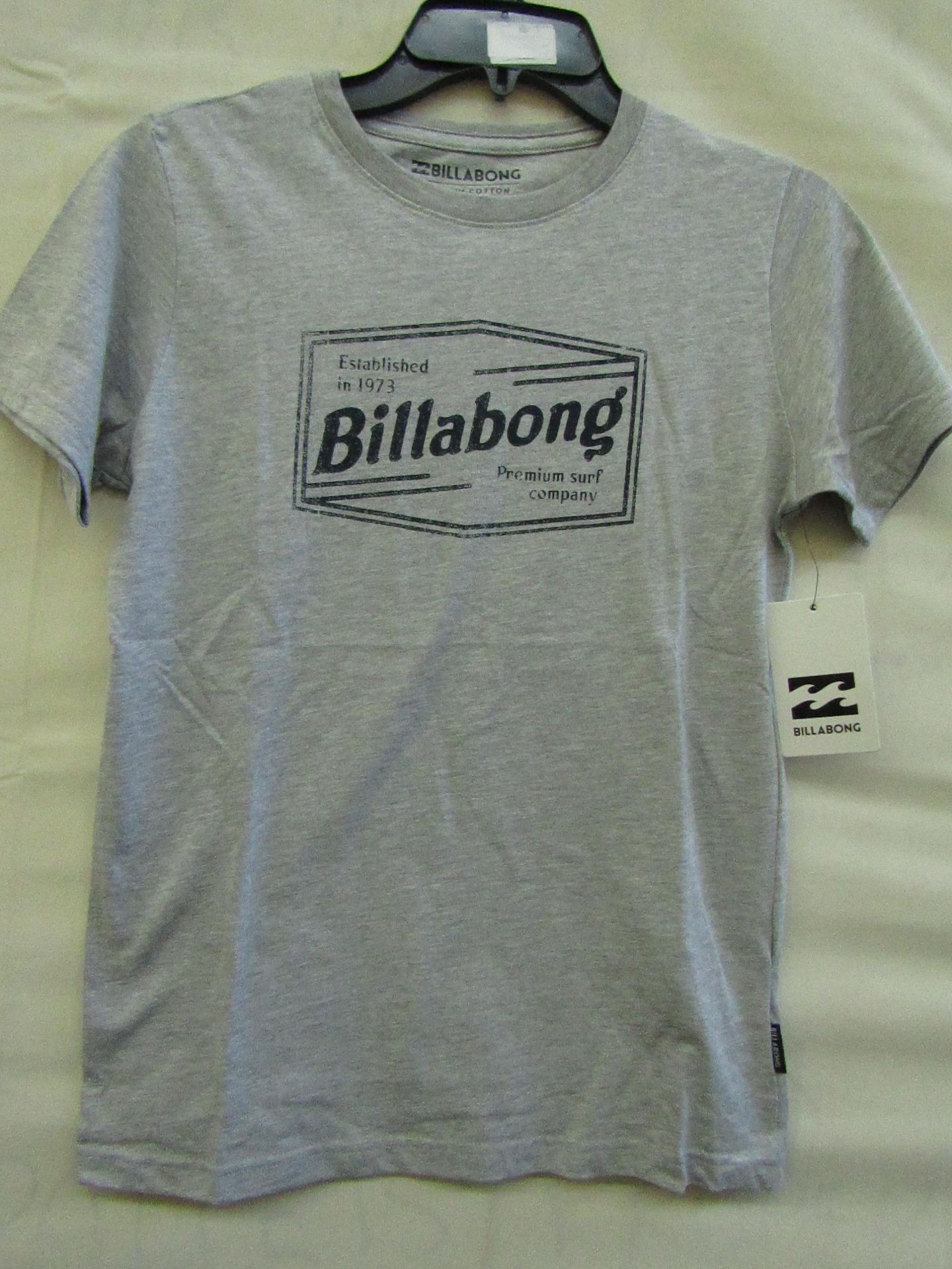 Billabong T/Shirt Grey Aged 12yrs New & Packaged