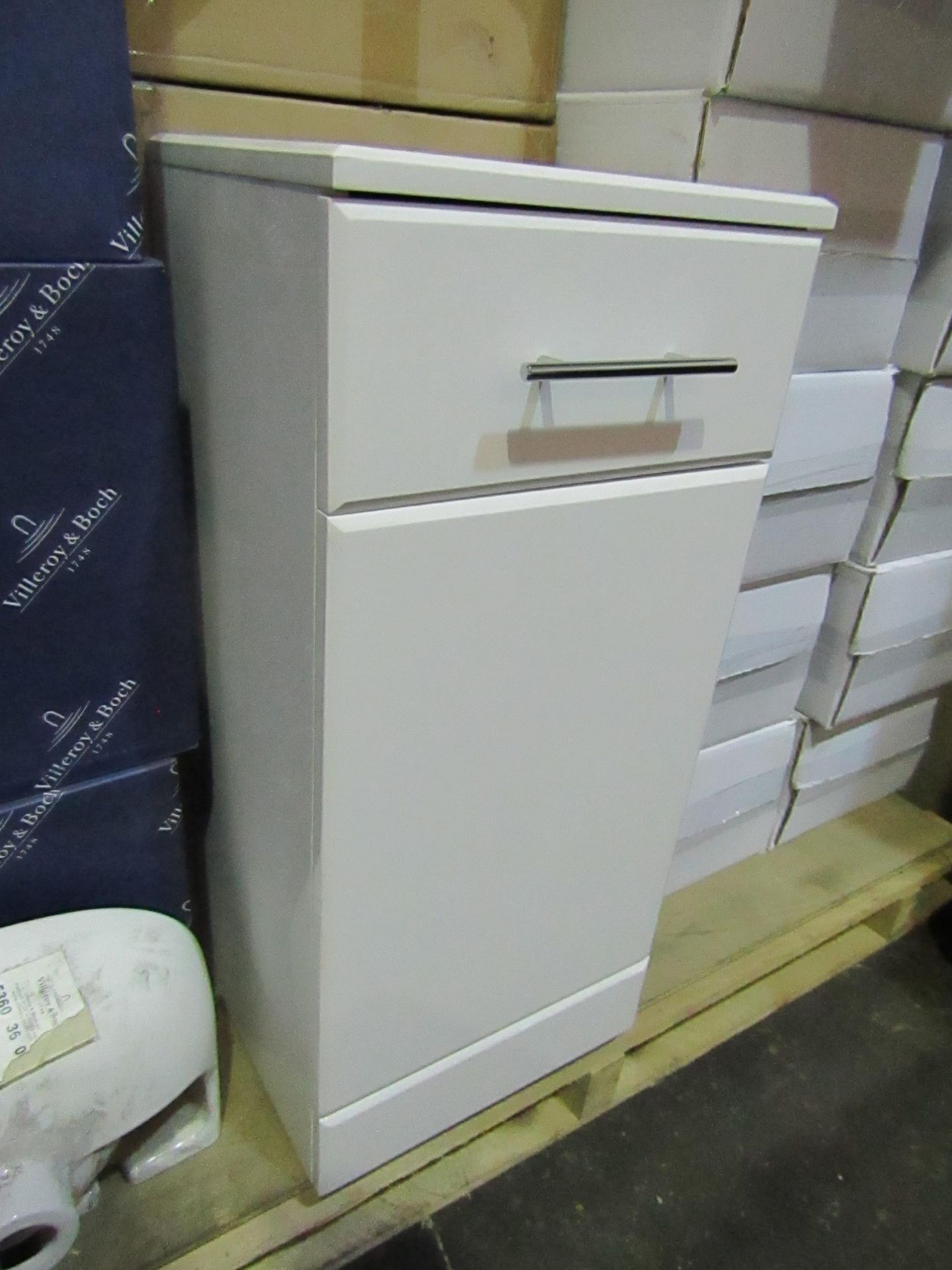 Unbranded - Gloss White 1-Drawer 1-Cupboard Unity ( 350x300x766mm ) - Unused & Boxed.