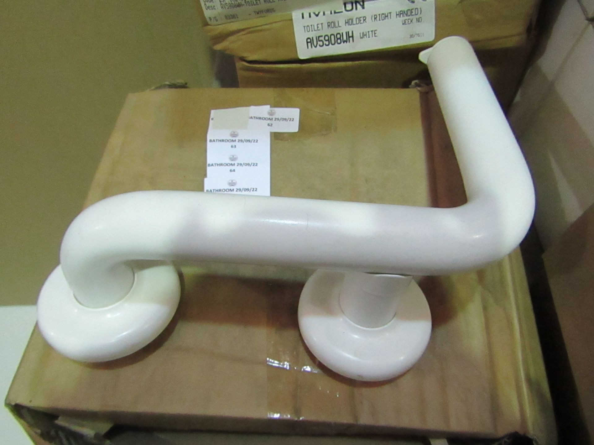 Twyfords - Right-Handed Toilet Roll Holder - White - Good Condition & Boxed.