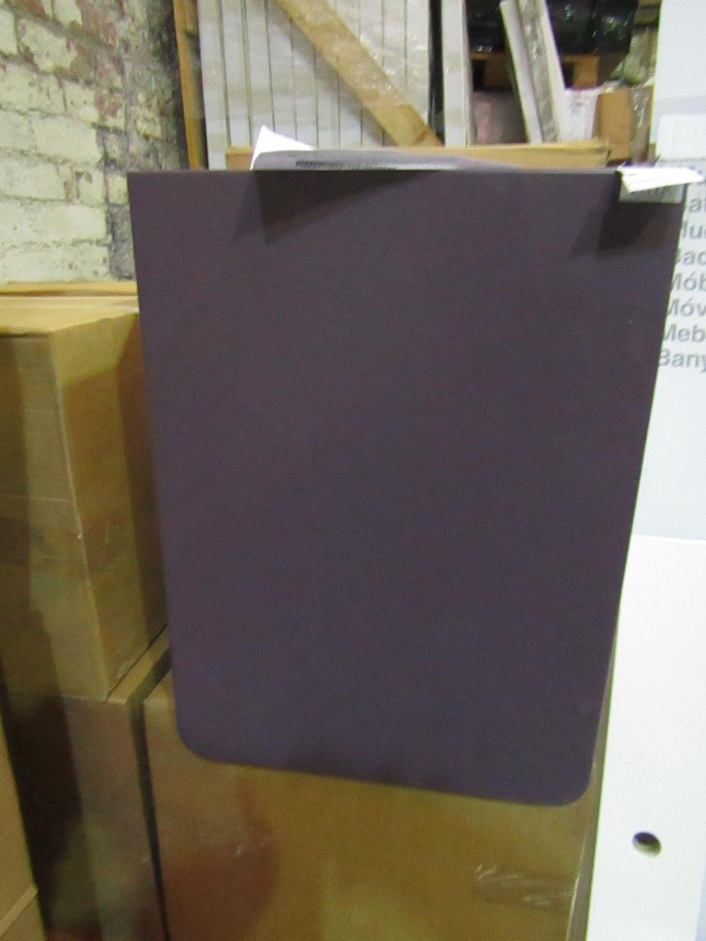 VitrA - Wall-Mounted Bathroom 1-Door Cabinet Matt Purple & Gloss White ( 40cm ) - Good Condition &