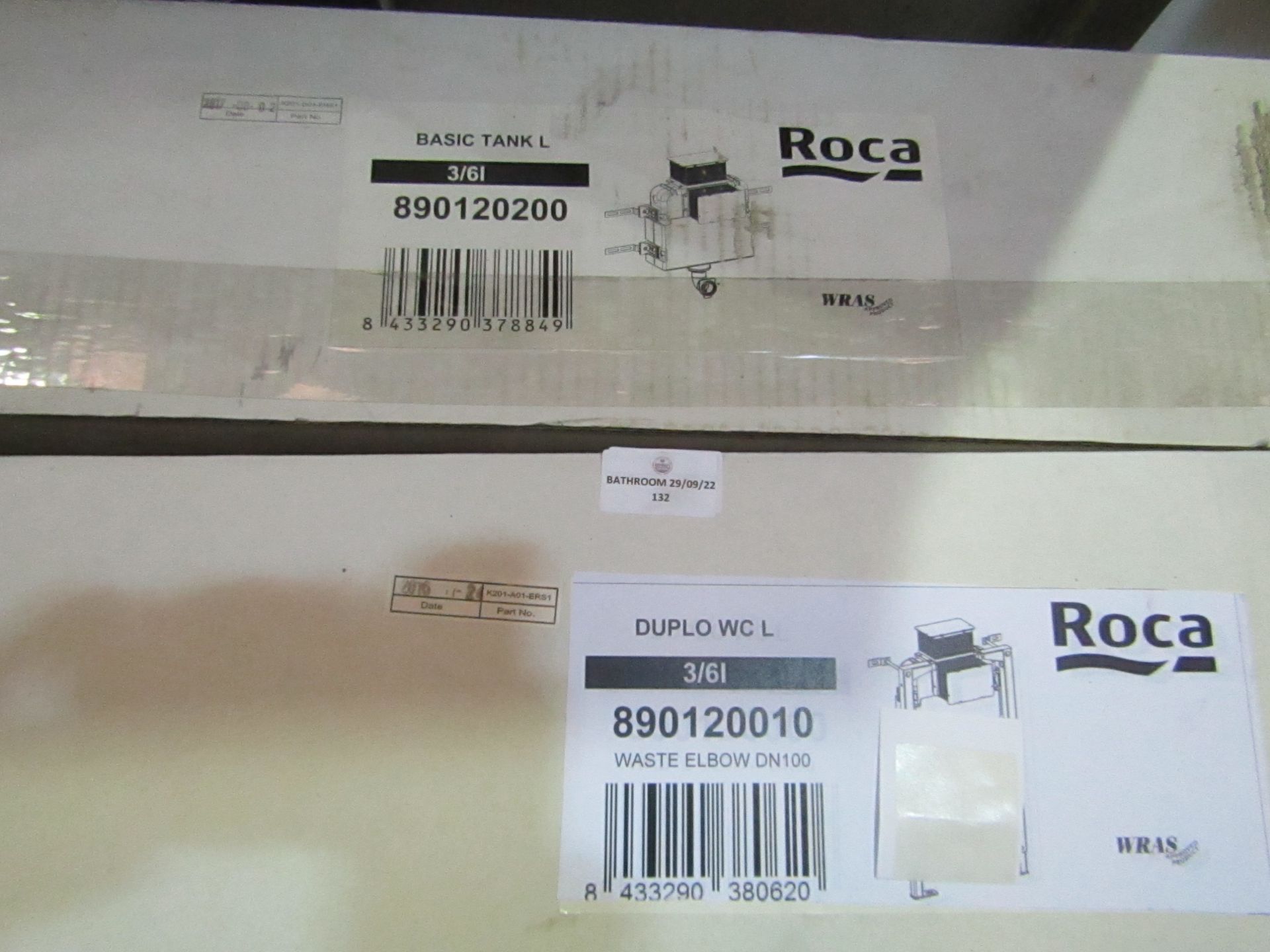 1x Roca - Duplo WC Frame with Dual Flush Cistern for Wall Hung Toilets - Unchecked & Boxed. - Paired