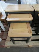 Oak Furnitureland Grove Dark Grey Nest Of Tables Solid Hardwood RRP Â£199.99 (PLT OAK-APM-A-