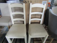 Cotswold Company Sussex Cotswold Cream Ladderback Chair Linen Seat Pad RRP Â£155.00 (PLT COT-APM-A-