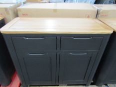 Oak Furnitureland Grove Dark Grey Small Sideboard Solid Hardwood RRP Â£249.99 (PLT OAK-APM-A-3149) -