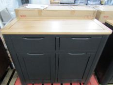 Oak Furnitureland Grove Dark Grey Small Sideboard Solid Hardwood RRP Â£249.99 (PLT OAK-APM-A-3152) -