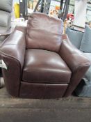 Costco Brown leather manual reclining armchair, in good condition, RRP Circa ?500