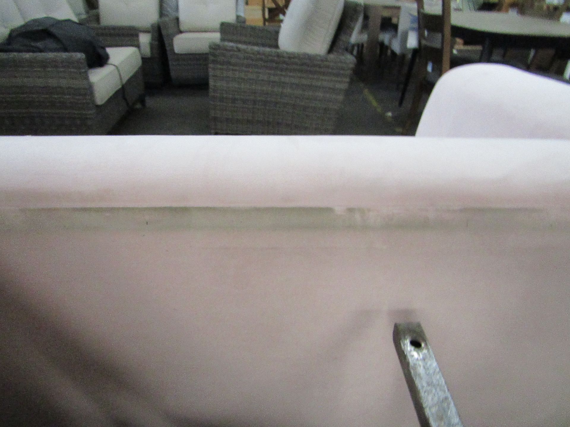 Swoon Kallas Easy Velvet Three-seater Sofa in Blush Silver, this is dirty in places and is missing - Image 7 of 7