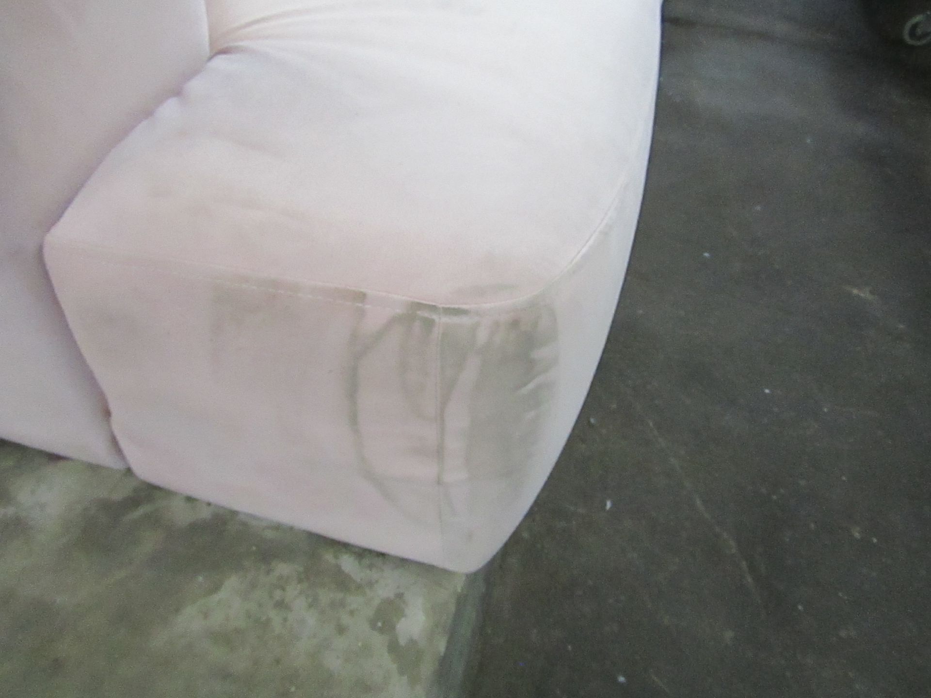 Swoon Kallas Easy Velvet Three-seater Sofa in Blush Silver, this is dirty in places and is missing - Image 2 of 7