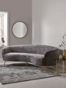 Cox & Cox Deep Grey Velvet Curved Sofa RRP ??2495.00 - This product has been graded in BC condition,