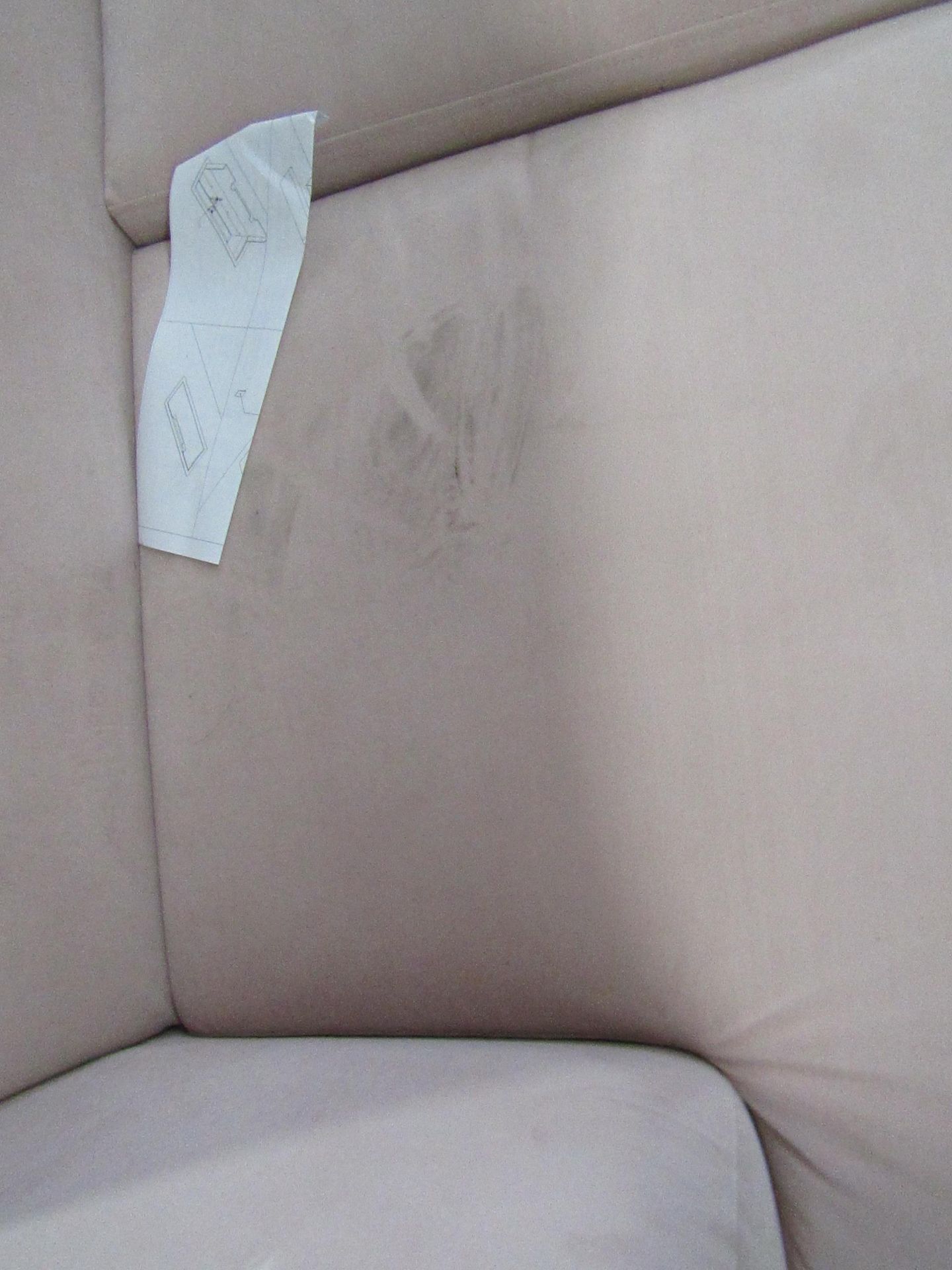 Swoon Kallas Easy Velvet Three-seater Sofa in Blush Silver, this is dirty in places and is missing - Image 4 of 7