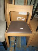 Heals Profile Chair in Oak with Brown Leather RRP £330.00 - This item looks to be in good