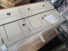 Oak Furnitureland Shay Rustic Oak And Painted Large Sideboard RRP œ394.99 (PLT OAK-APM-A-3181) -