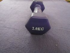 2x Non-Slip Fitness Dumbbells Sets (2KGx2=4KG Purple) - New & Packaged.