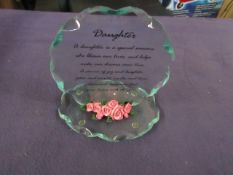 6x Mayflower - "My Daughter" Memorial Glass Plaque - New & Boxed